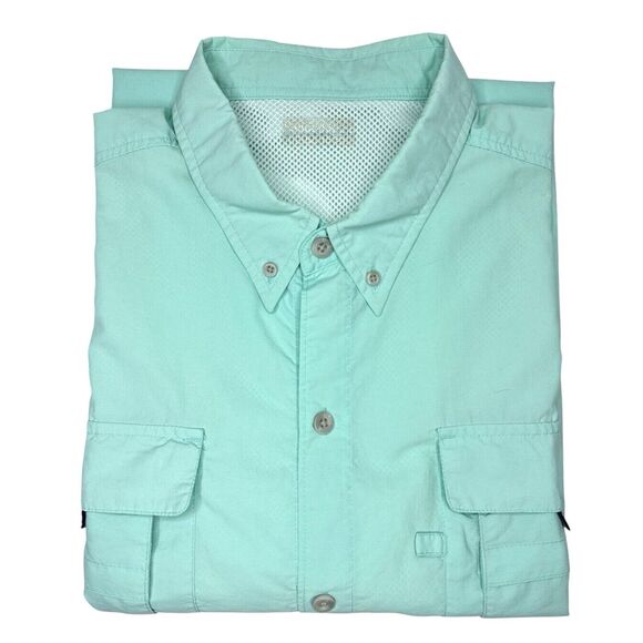 Columbia Men's PFG Bahama II Short Sleeve Shirt - Omni-Shade, Mint - Picture 9 of 10